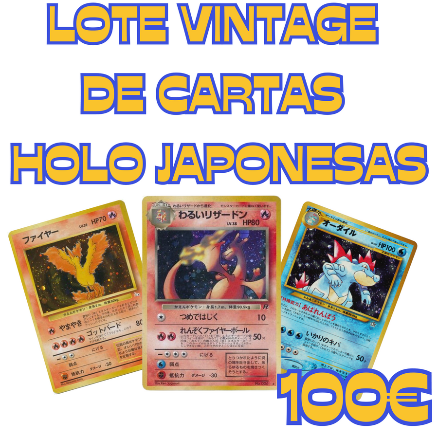 Lote 100€ Cartas Pokemon Holográficas Vintage - Japones