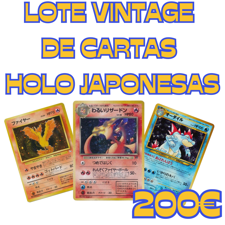 Lote 200€ Cartas Pokemon Holográficas Vintage - Japones