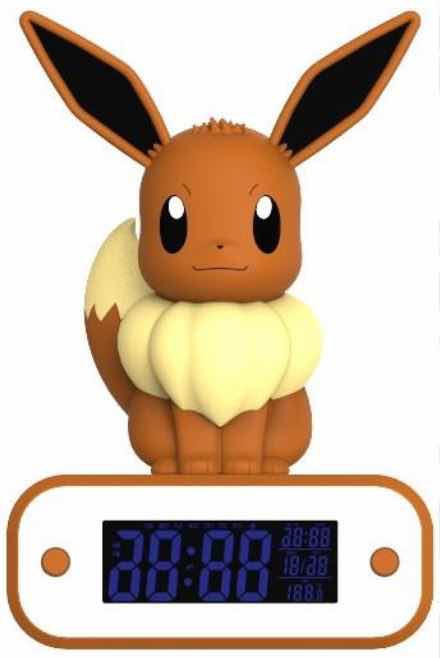 Lámpara LED Reloj Despertador Eevee 20cm - Pokemon