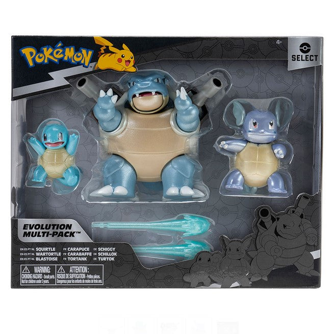 Pack de Figuras Squirtle, Wartortle y Blastoise - Pokemon